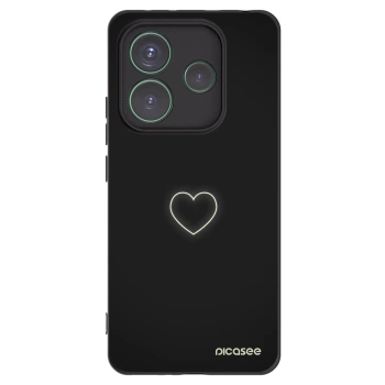 Picasee silikonowe czarne etui na Xiaomi Redmi Note 14 5G - Heart