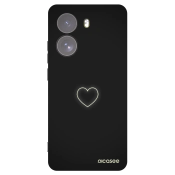 Picasee silikonowe czarne etui na Xiaomi Poco X7 - Heart