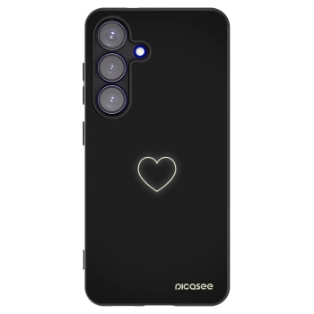 Picasee silikonowe czarne etui na Samsung Galaxy S25 5G - Heart