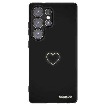 Picasee silikonowe czarne etui na Samsung Galaxy S25 Ultra 5G - Heart
