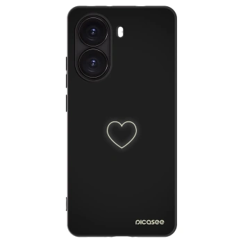 Picasee silikonowe czarne etui na Xiaomi Poco X7 Pro 5G - Heart