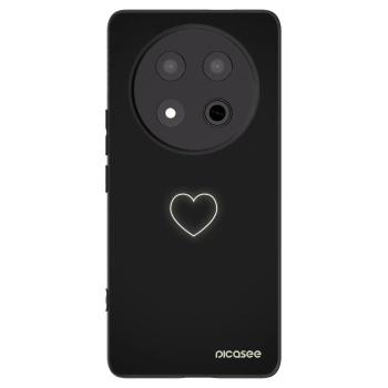 Picasee silikonowe czarne etui na Honor Magic7 Lite 5G - Heart