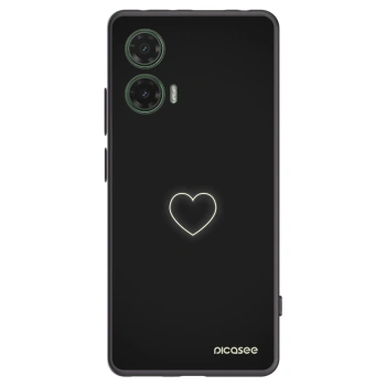 Picasee silikonowe czarne etui na Motorola Moto G35 5G - Heart