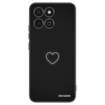 Picasee silikonowe czarne etui na Honor 200 Smart 5G - Heart