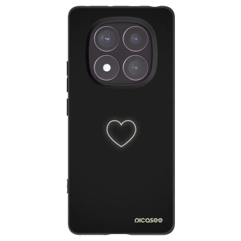 Picasee silikonowe czarne etui na Xiaomi Redmi Note 14 Pro 4G - Heart