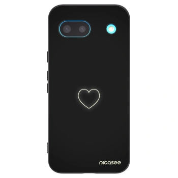Picasee silikonowe czarne etui na Google Pixel 8a - Heart