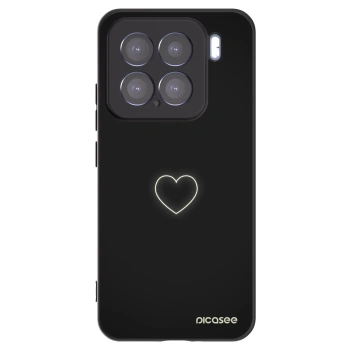 Picasee silikonowe czarne etui na Xiaomi 15 - Heart