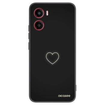 Picasee silikonowe czarne etui na Motorola Moto G05 - Heart