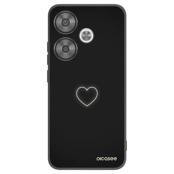 Picasee silikonowe czarne etui na Xiaomi Poco F6 - Heart