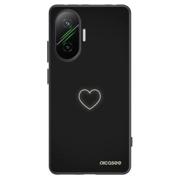 Picasee silikonowe czarne etui na Xiaomi Poco F7 Pro 5G - Heart