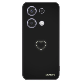 Picasee silikonowe czarne etui na Xiaomi Redmi Note 14S - Heart