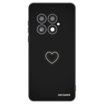Picasee silikonowe czarne etui na OnePlus 13 5G - Heart