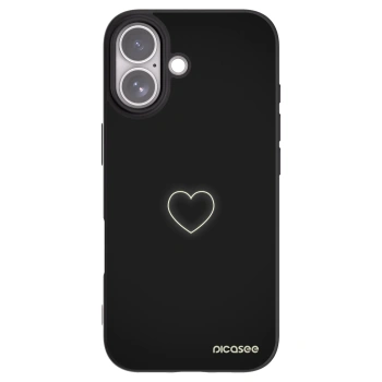 Picasee silikonowe czarne etui na Apple iPhone 17 - Heart