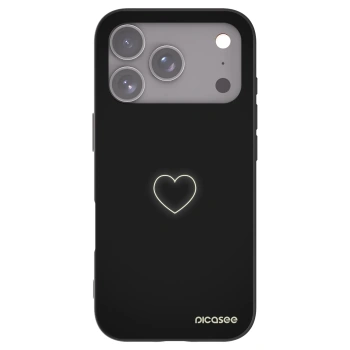 Picasee silikonowe czarne etui na Apple iPhone 17 Pro - Heart
