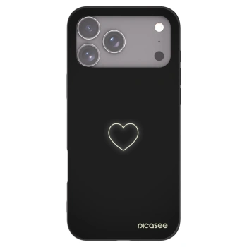 Picasee silikonowe czarne etui na Apple iPhone 17 Pro Max - Heart