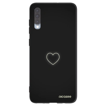 Picasee silikonowe czarne etui na Samsung Galaxy A70 A705F - Heart