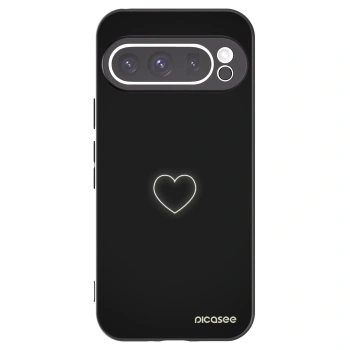 Picasee silikonowe czarne etui na Google Pixel 9 Pro XL - Heart