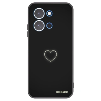 Picasee silikonowe czarne etui na Xiaomi Redmi 15C 4G - Heart
