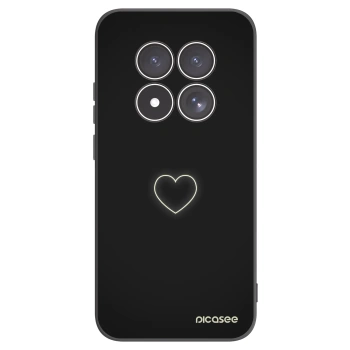 Picasee silikonowe czarne etui na Xiaomi Redmi Note 15 Pro 4G - Heart