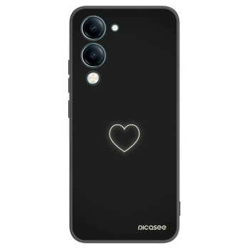 Picasee silikonowe czarne etui na Vivo Y29s 5G - Heart