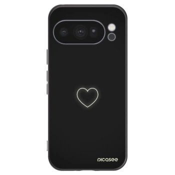Picasee silikonowe czarne etui na Google Pixel 10 Pro - Heart