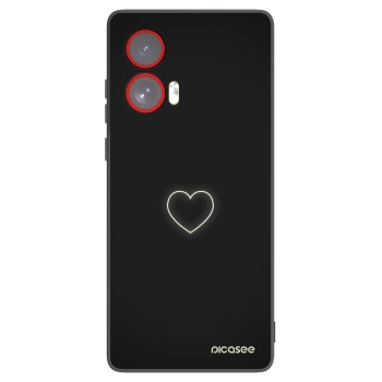 Picasee silikonowe czarne etui na Motorola Edge 50 Fusion - Heart