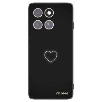 Picasee silikonowe czarne etui na Motorola Edge 60 Fusion - Heart