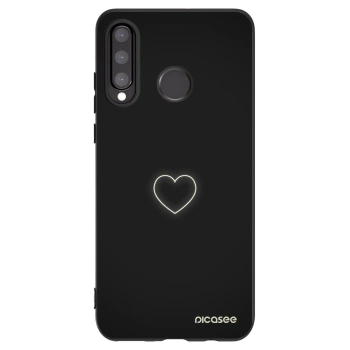 Picasee silikonowe czarne etui na Huawei P30 Lite - Heart