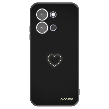 Picasee silikonowe czarne etui na Xiaomi Redmi 15C 5G - Heart