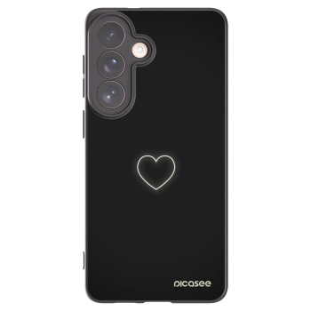 Picasee silikonowe czarne etui na Samsung Galaxy S26+ - Heart