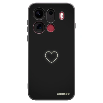Picasee silikonowe czarne etui na OPPO Find X9 Pro - Heart