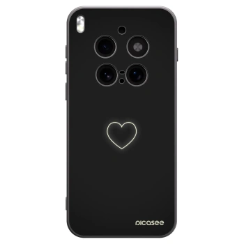 Picasee silikonowe czarne etui na Vivo X300 Pro - Heart
