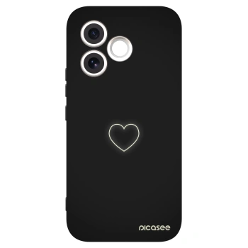 Picasee silikonowe czarne etui na Honor 600 Lite - Heart