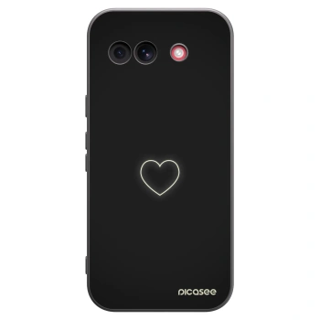 Picasee silikonowe czarne etui na Google Pixel 10a - Heart