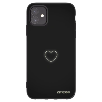 Picasee silikonowe czarne etui na Apple iPhone 11 - Heart