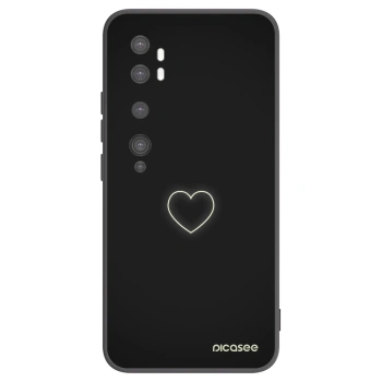 Picasee silikonowe czarne etui na Xiaomi Mi Note 10 (Pro) - Heart