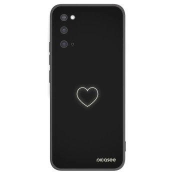 Picasee silikonowe czarne etui na Samsung Galaxy S20 G980F - Heart