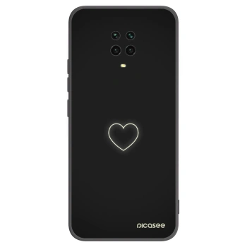 Picasee silikonowe czarne etui na Xiaomi Redmi Note 9 Pro - Heart