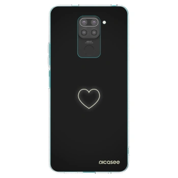 Picasee silikonowe czarne etui na Xiaomi Redmi Note 9 - Heart