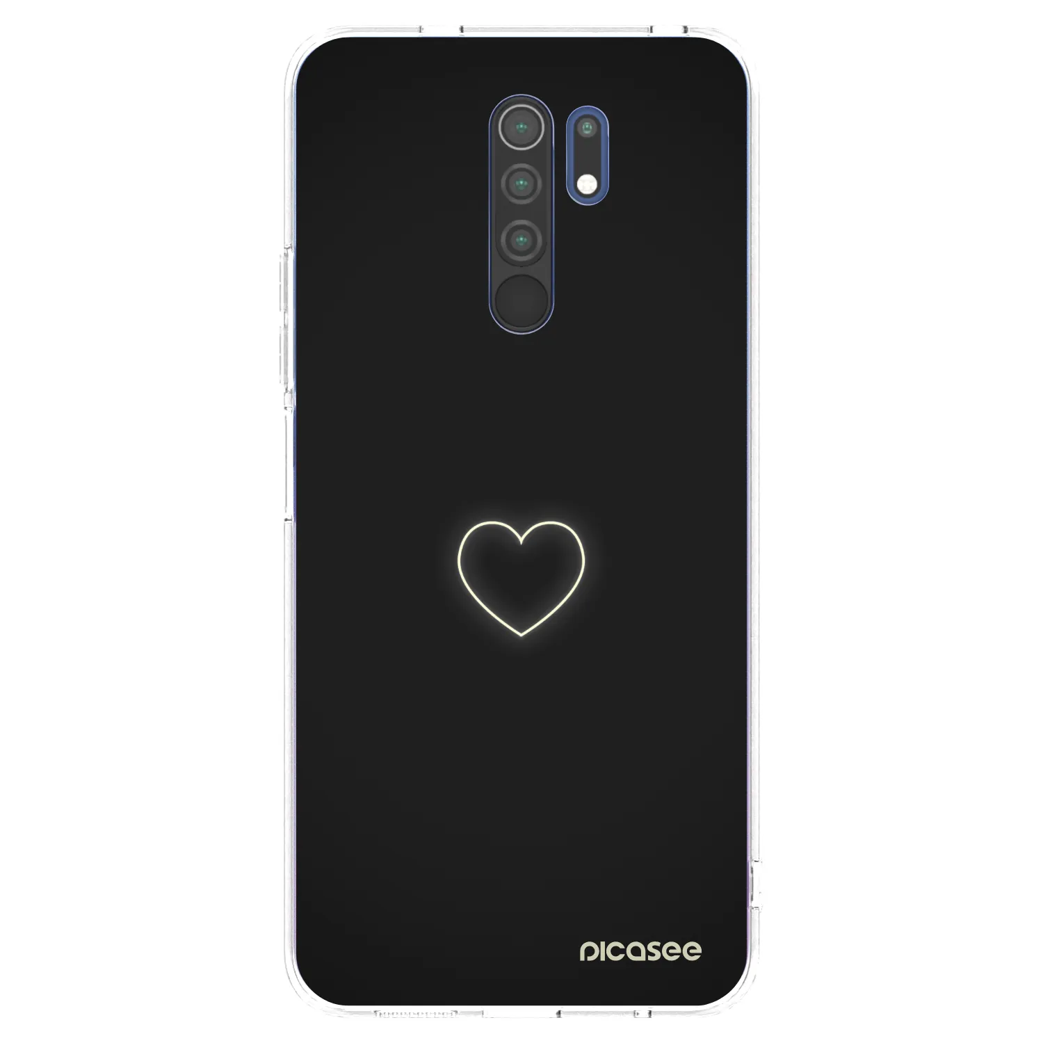 Picasee silikonowe przeźroczyste etui na Xiaomi Redmi 9 - Heart