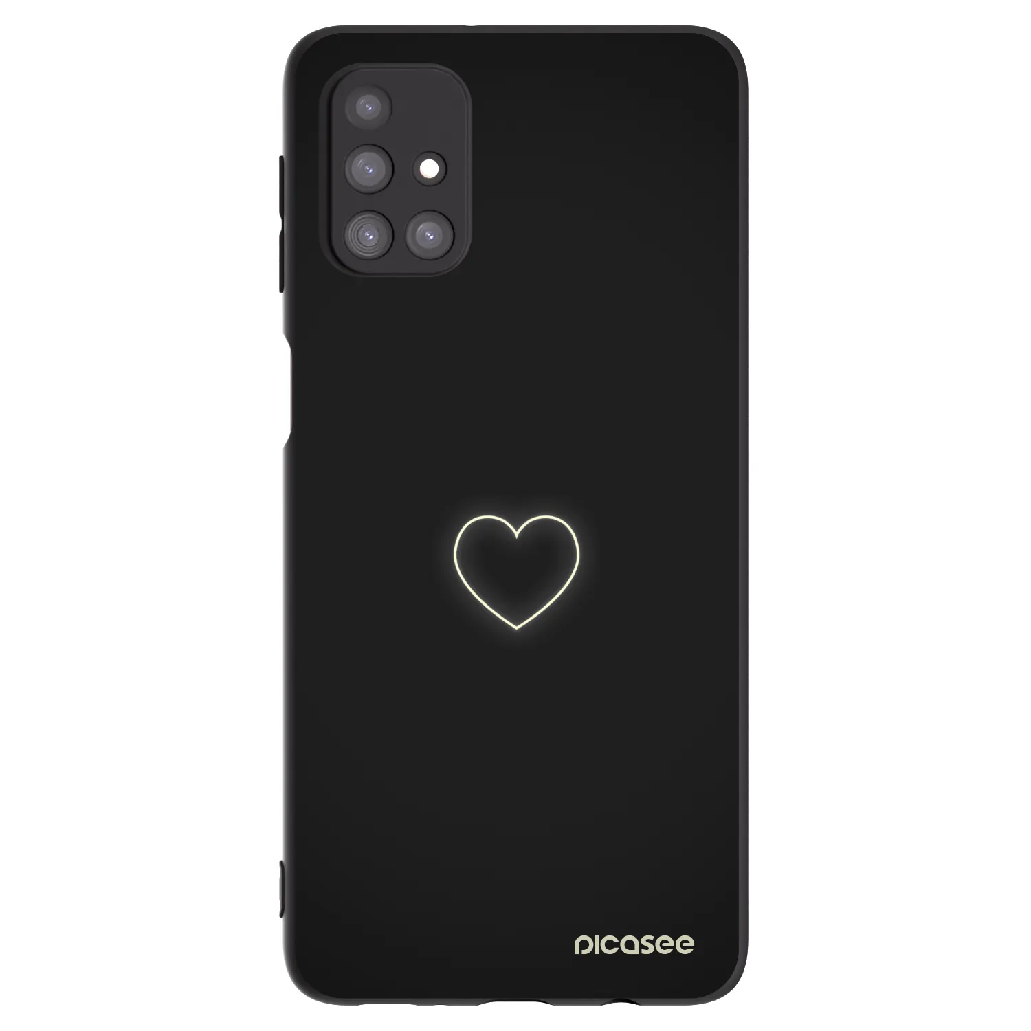 Picasee silikonowe czarne etui na Samsung Galaxy M31s - Heart
