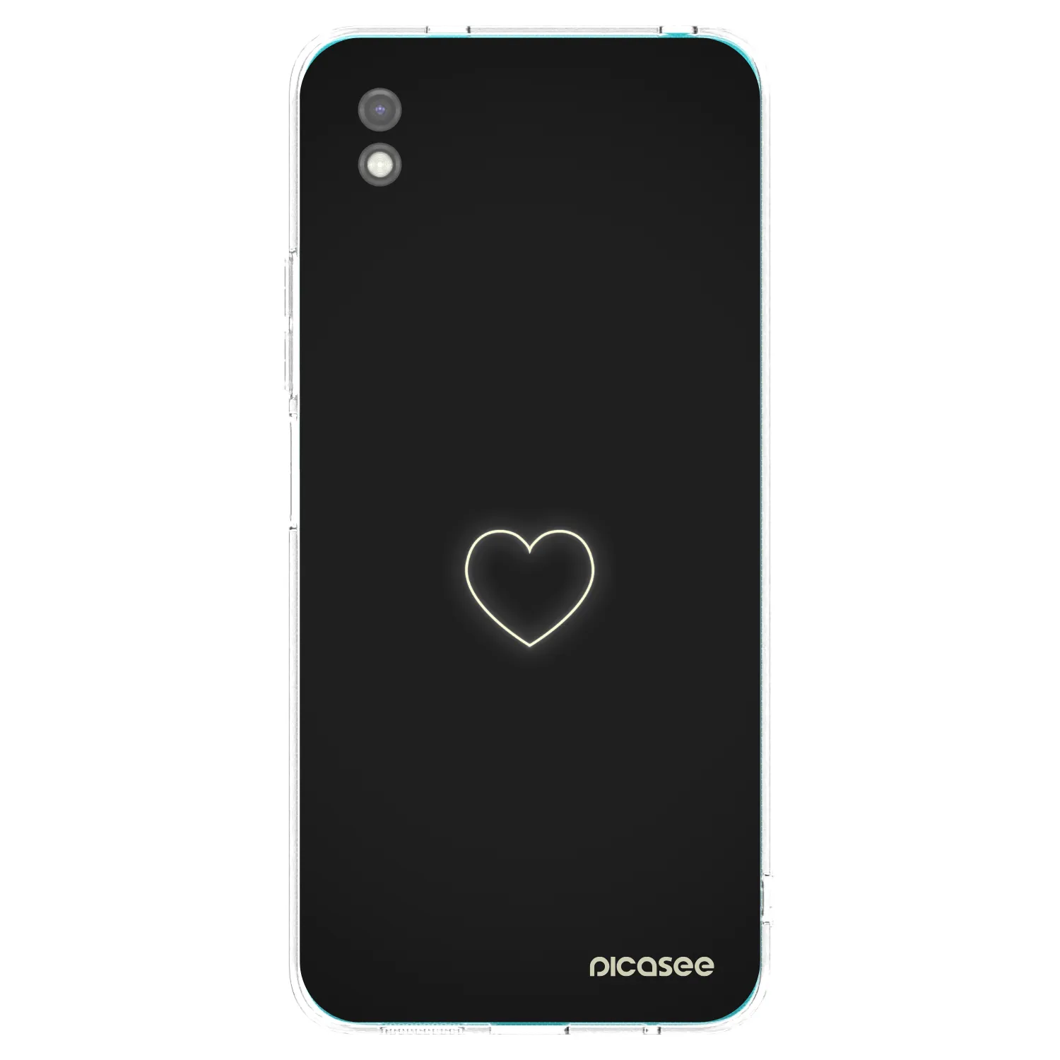 Picasee silikonowe czarne etui na Xiaomi Redmi 9A - Heart