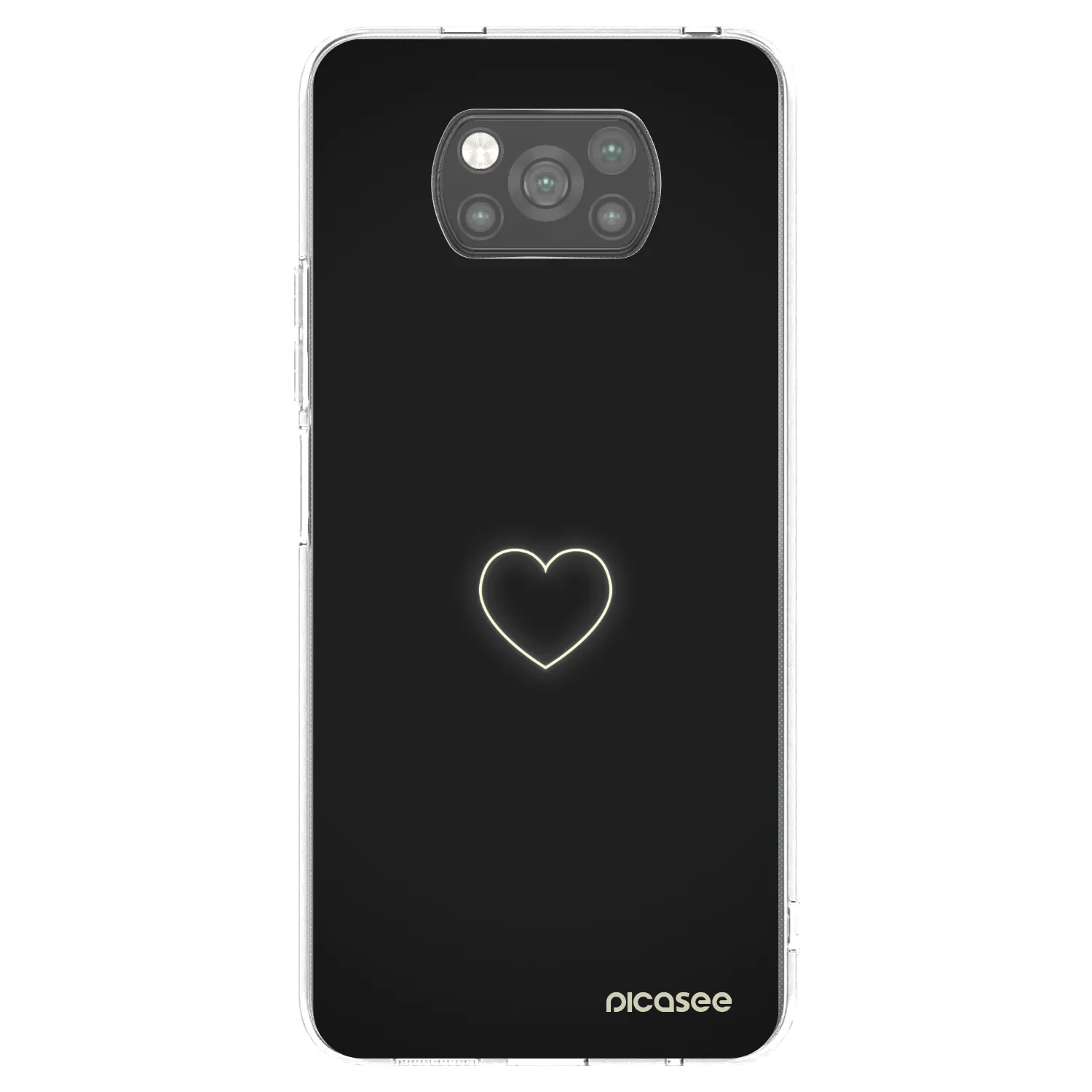 Picasee silikonowe czarne etui na Xiaomi Poco X3 - Heart