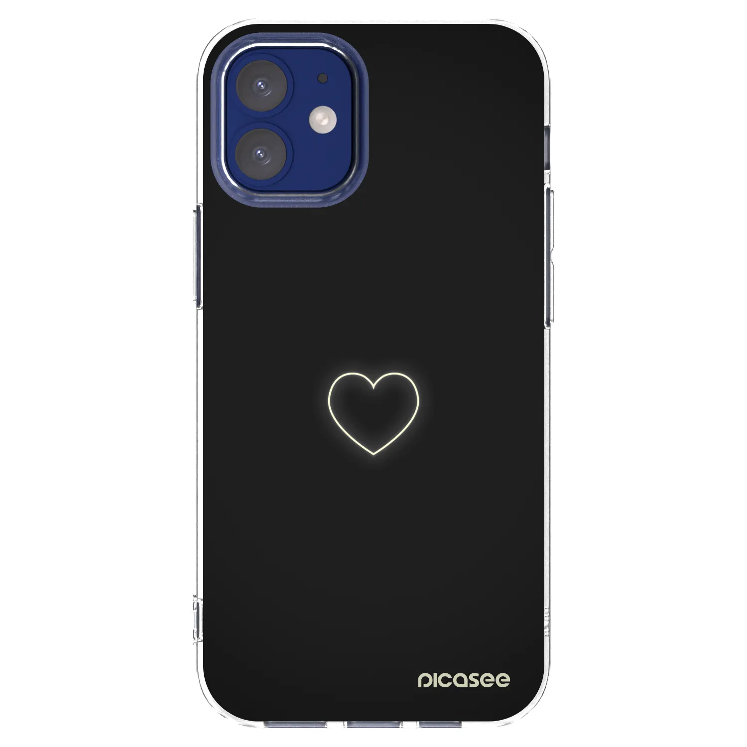 Picasee silikonowe przeźroczyste etui na Apple iPhone 12 mini - Heart