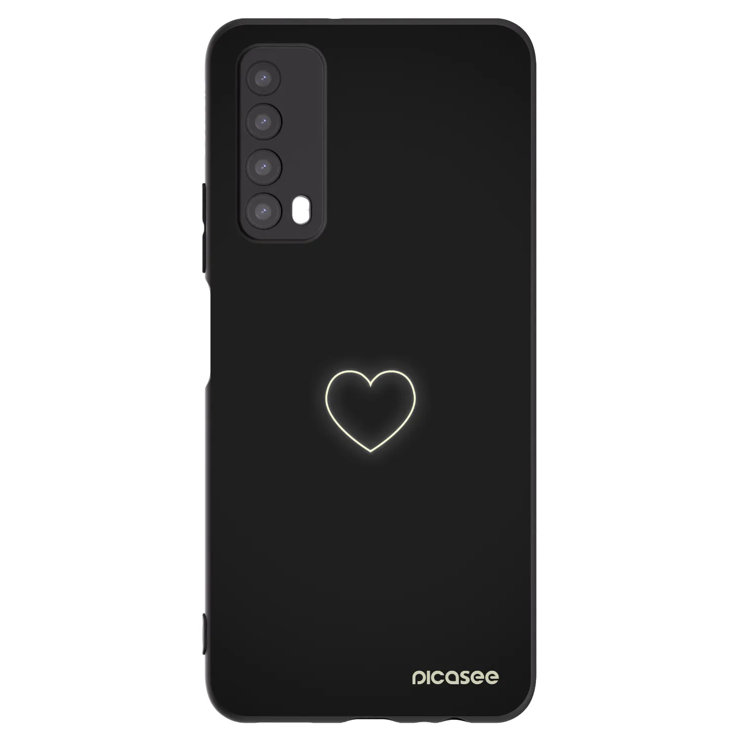 Picasee silikonowe czarne etui na Huawei P Smart 2021 - Heart