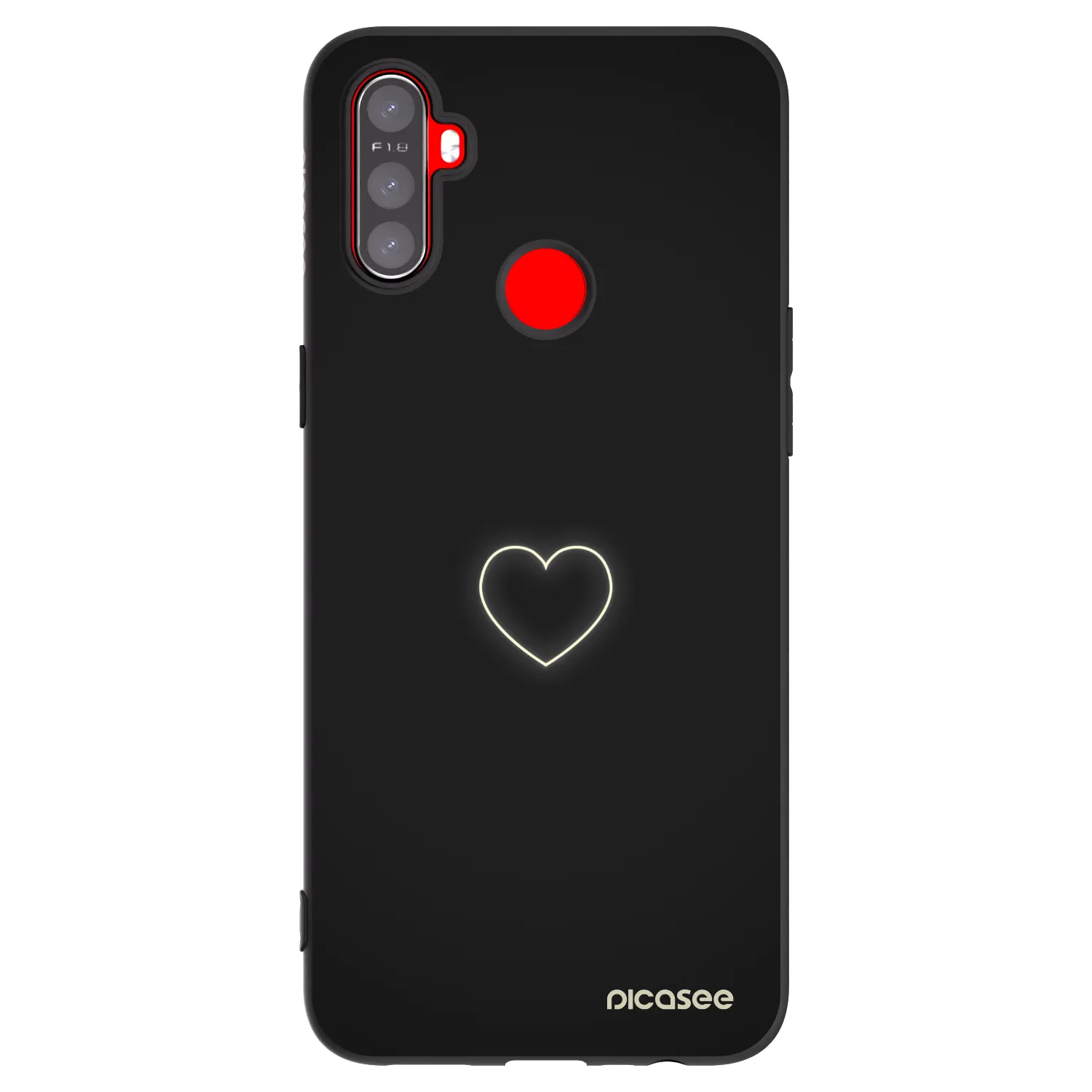 Picasee silikonowe czarne etui na Realme C3 - Heart