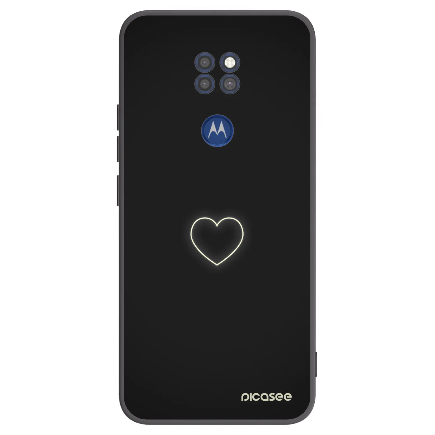 Picasee silikonowe czarne etui na Motorola Moto G9 Play - Heart