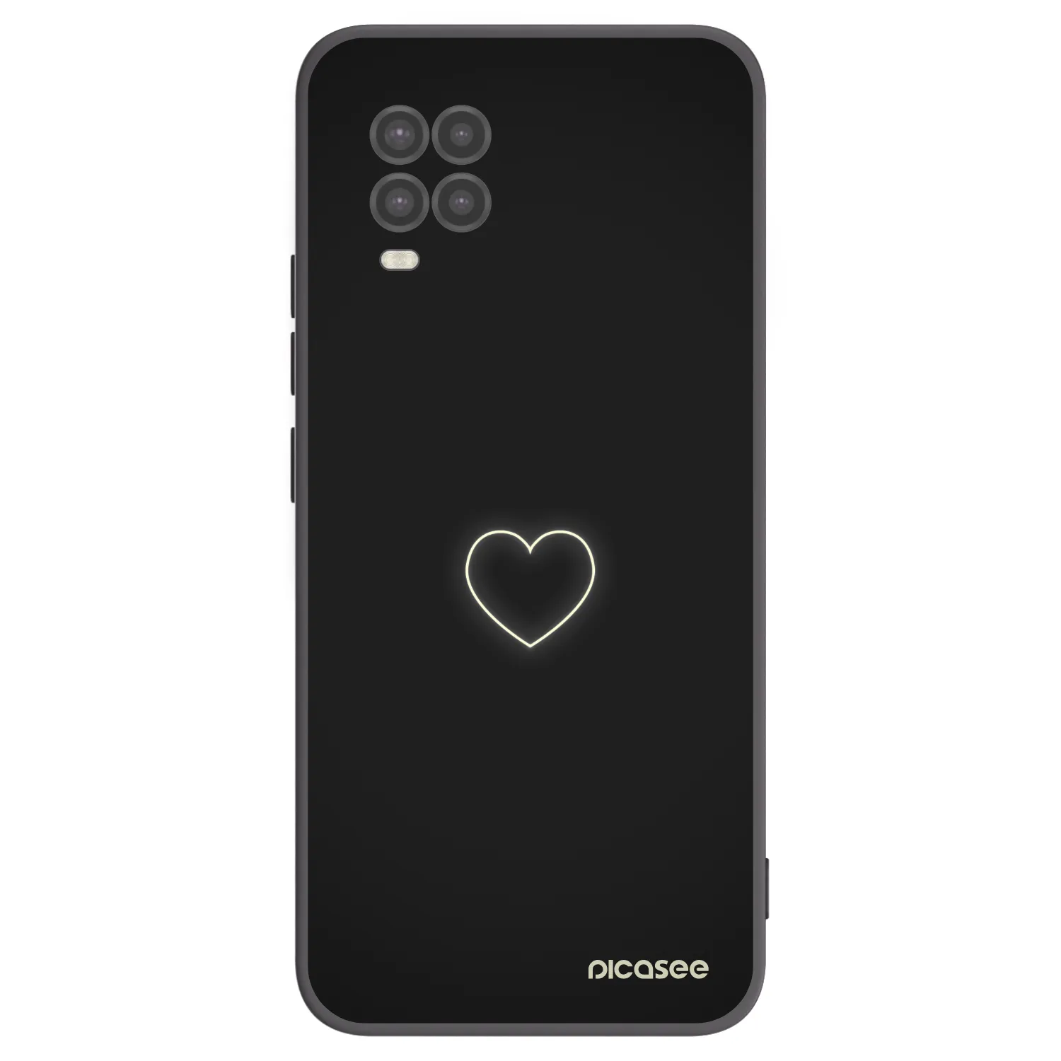 Picasee silikonowe czarne etui na Xiaomi Mi 10 Lite - Heart