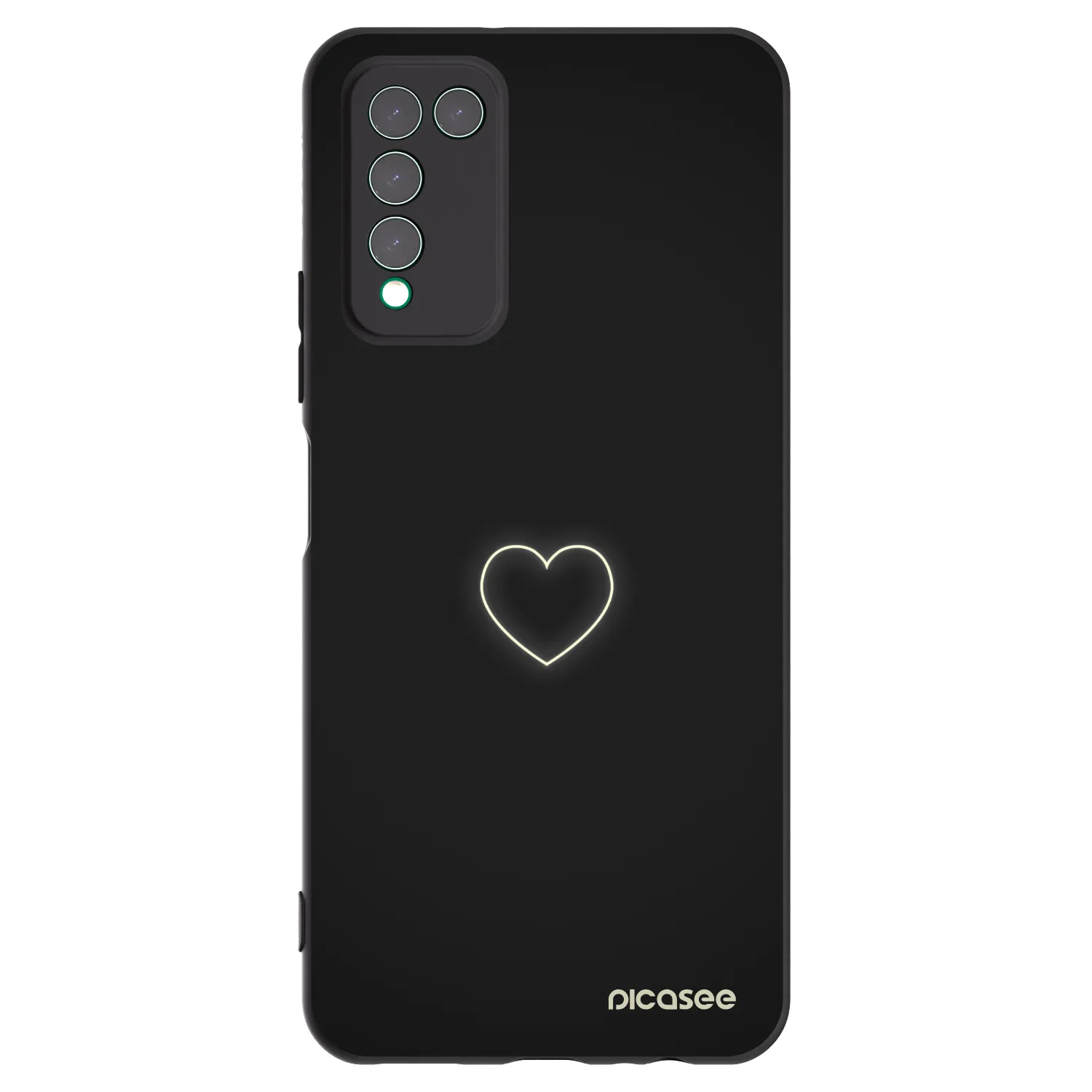 Picasee silikonowe czarne etui na Honor 10X Lite - Heart
