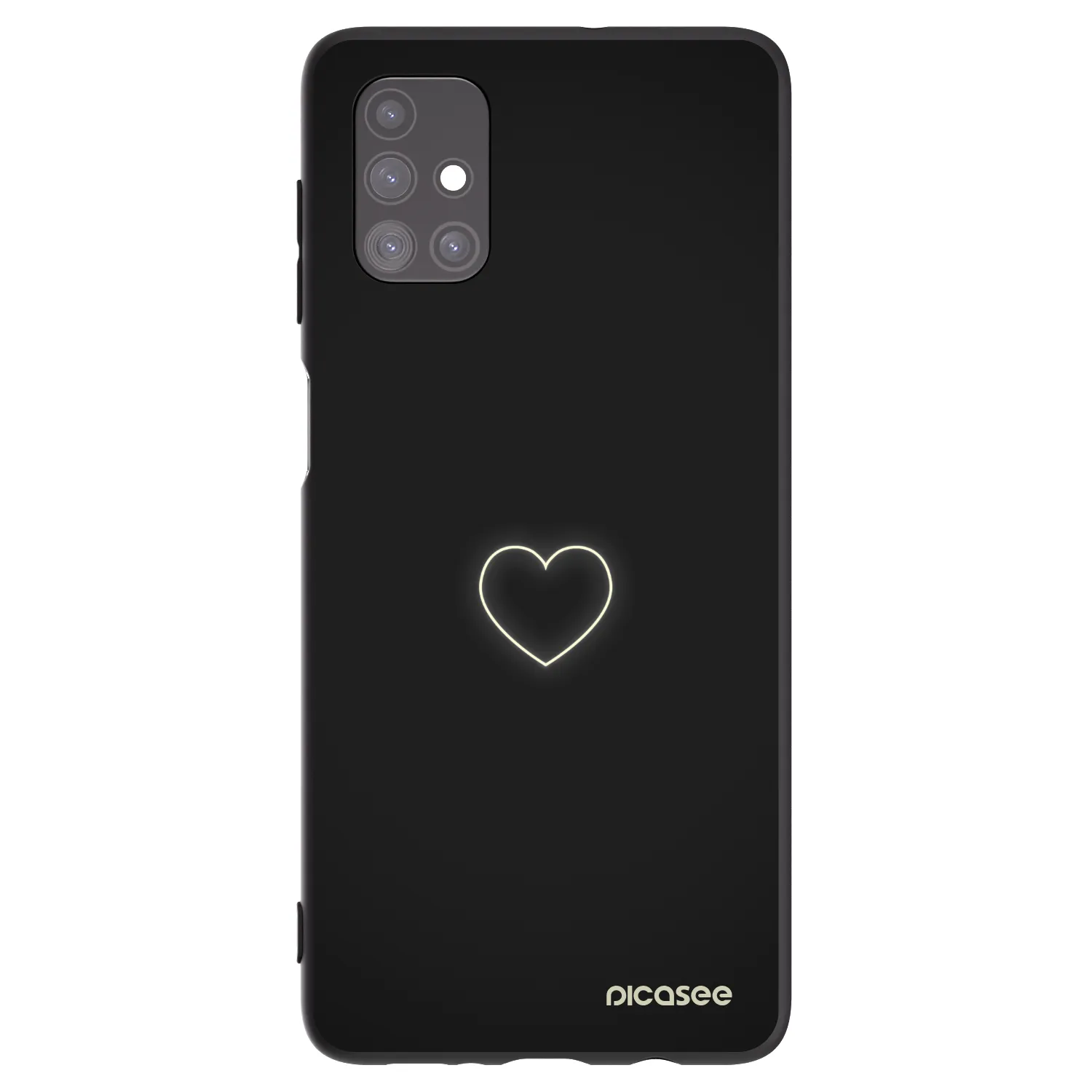 Picasee silikonowe czarne etui na Samsung Galaxy M51 M515F - Heart